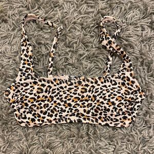 cheetah print swim top